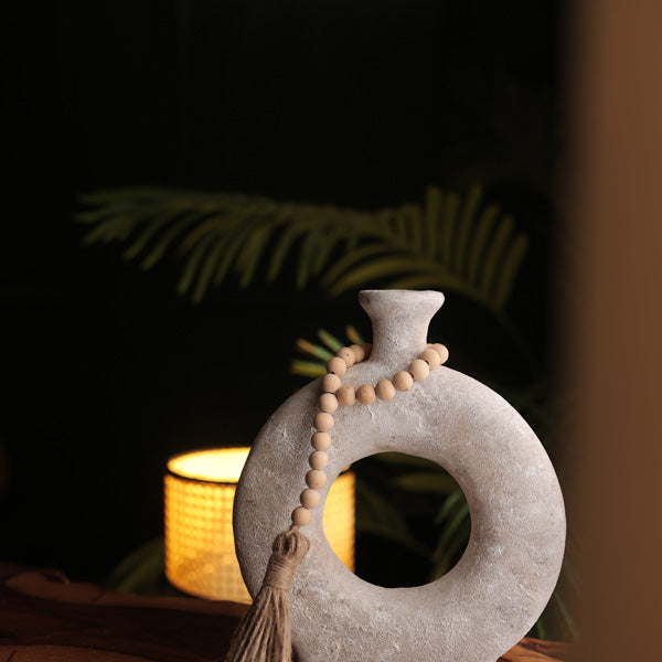 Textured Big Nordic Style Donut Vase