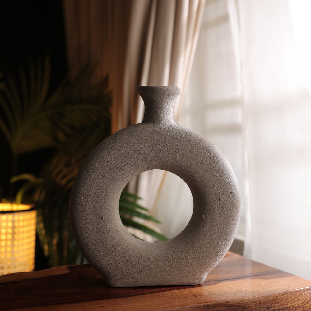 Textured Big Nordic Style Donut Vase