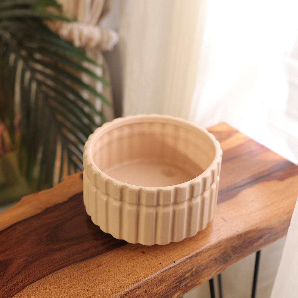Quinn Ribbed Ceramic Pots