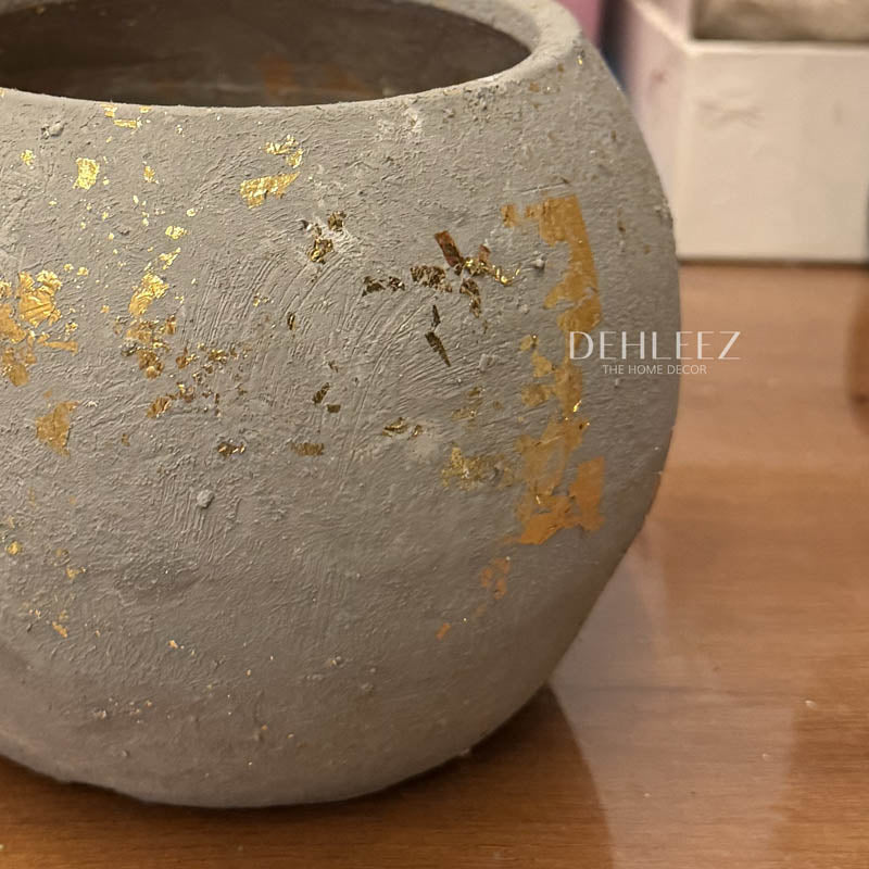 Round Textured Terracotta Vase