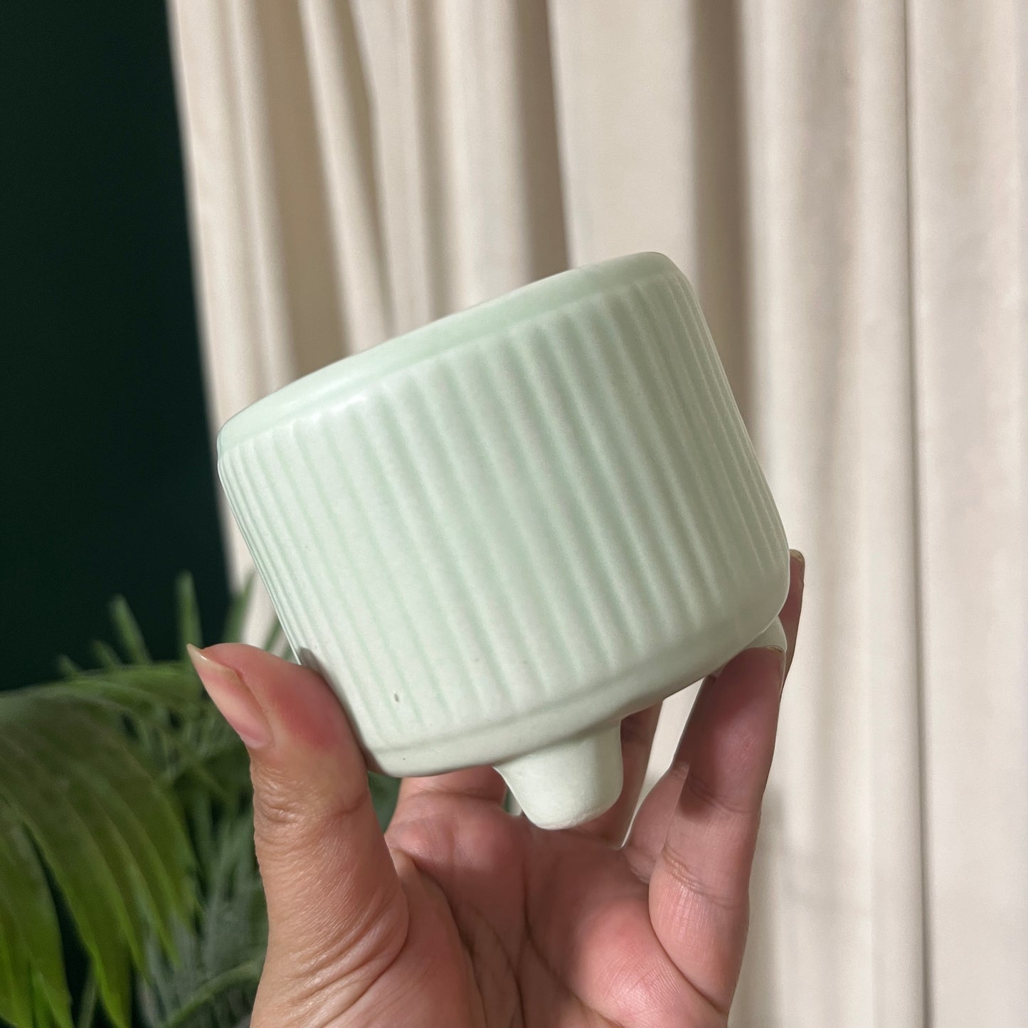 Ceramic Stripped flower pot