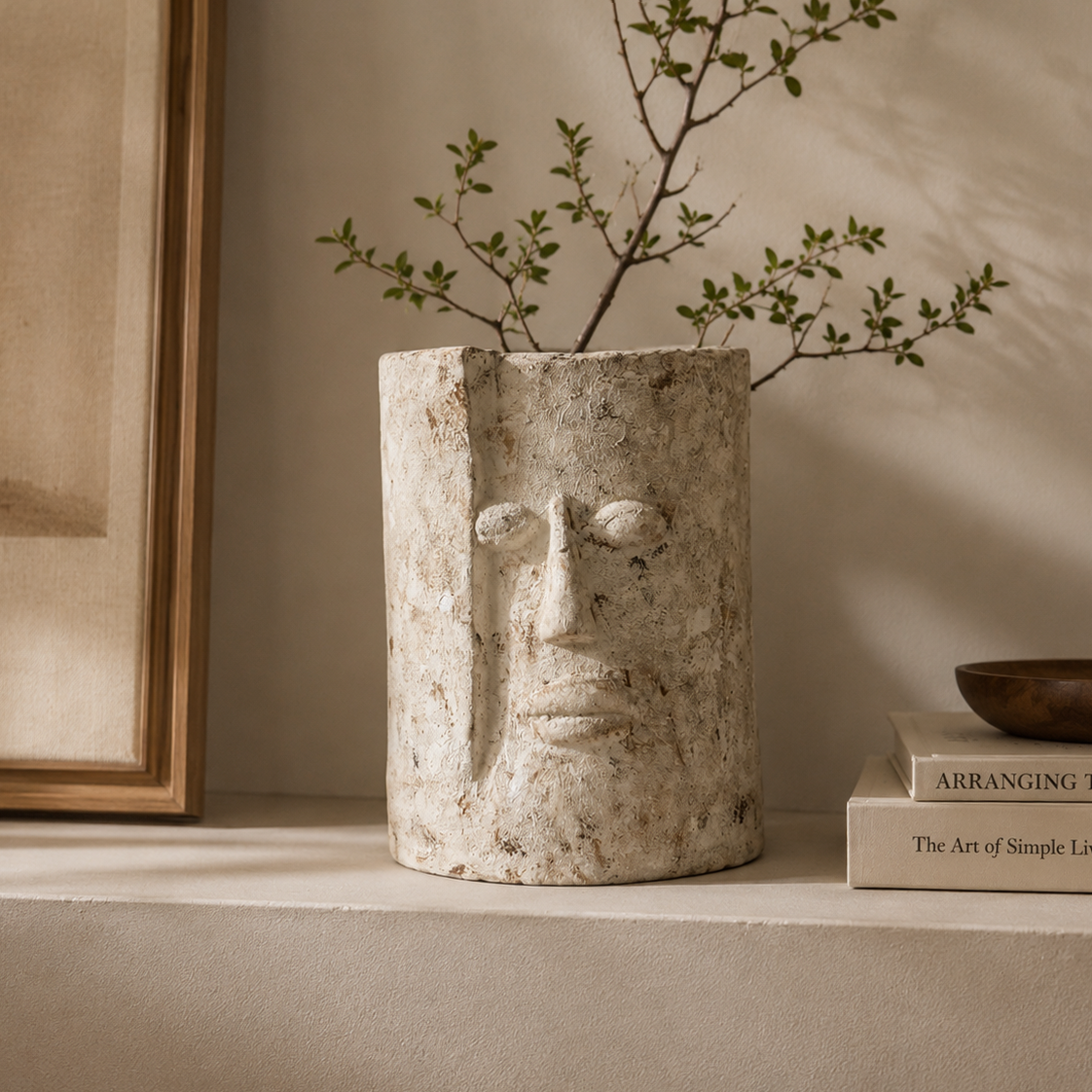 Sculptural Face Textured Pots