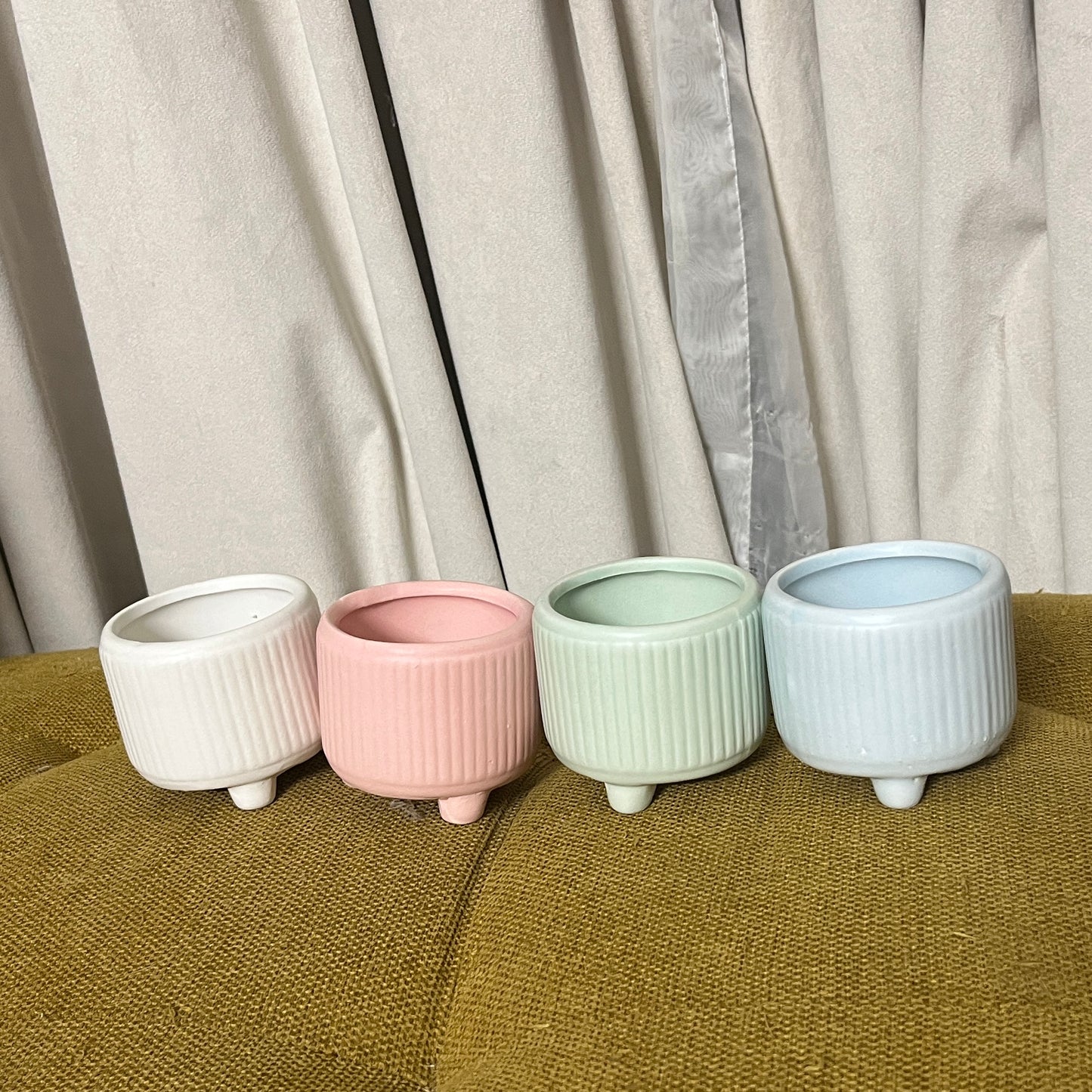 Ceramic Stripped flower pot