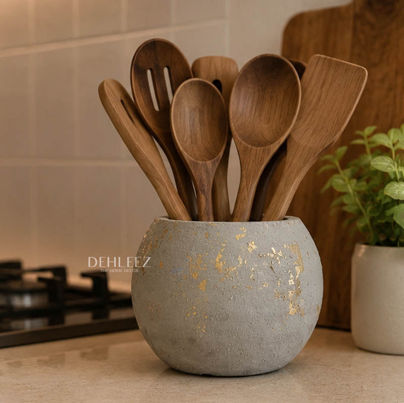 Round Textured Terracotta Vase