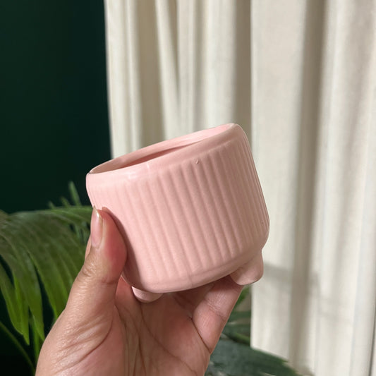 Ceramic Stripped flower pot