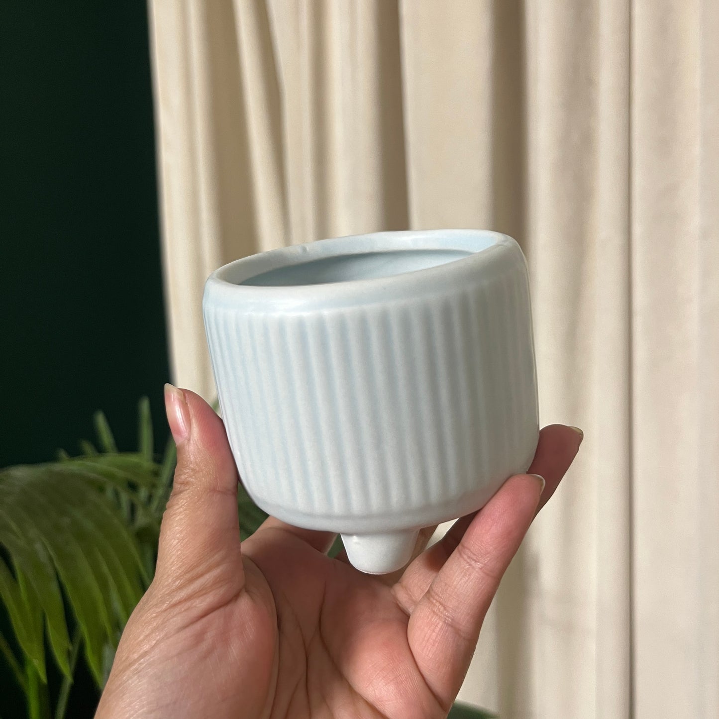 Ceramic Stripped flower pot
