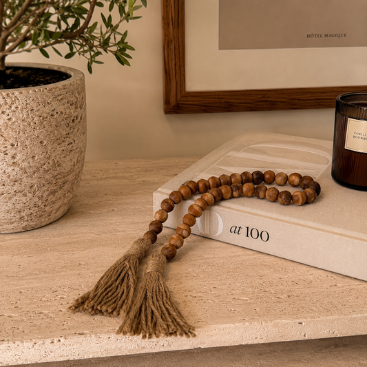 Dark Wooden Beaded String