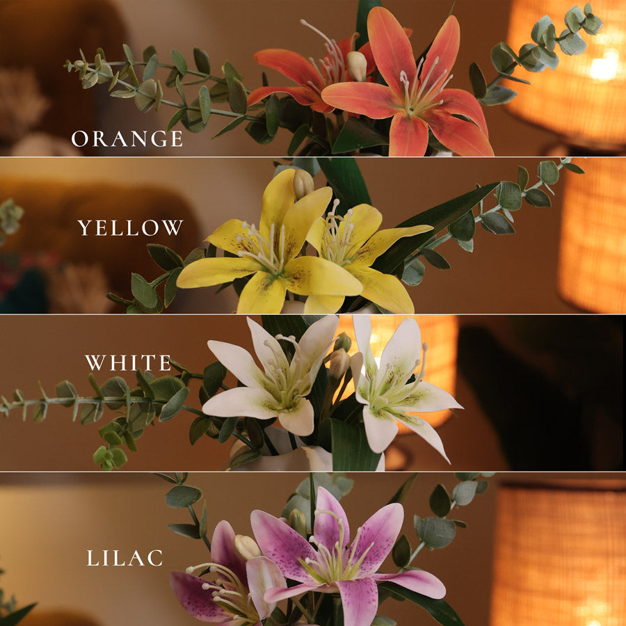Line Pot with Lilies