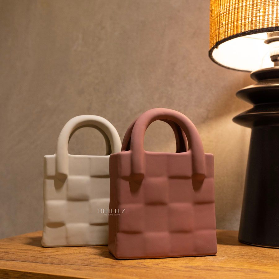 Ceramic Handbag Style Flower Vase