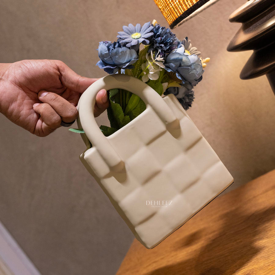 Ceramic Handbag Style Flower Vase