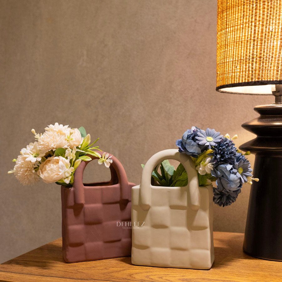 Ceramic Handbag Style Flower Vase