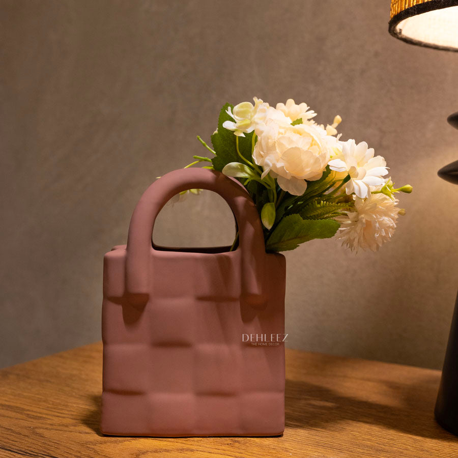 Ceramic Handbag Style Flower Vase