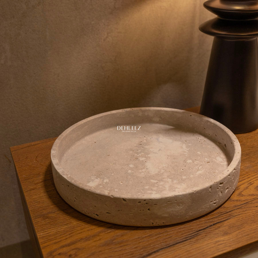 StoneAura Grey Travertine Tray