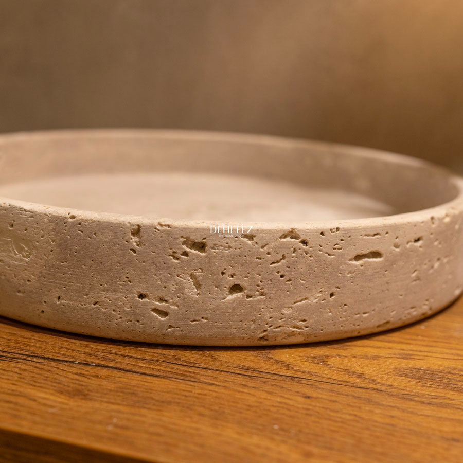 StoneAura Grey Travertine Tray