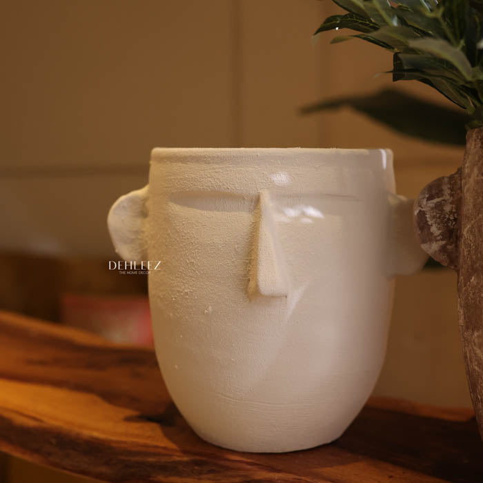 Sculptural Face Textured Pots