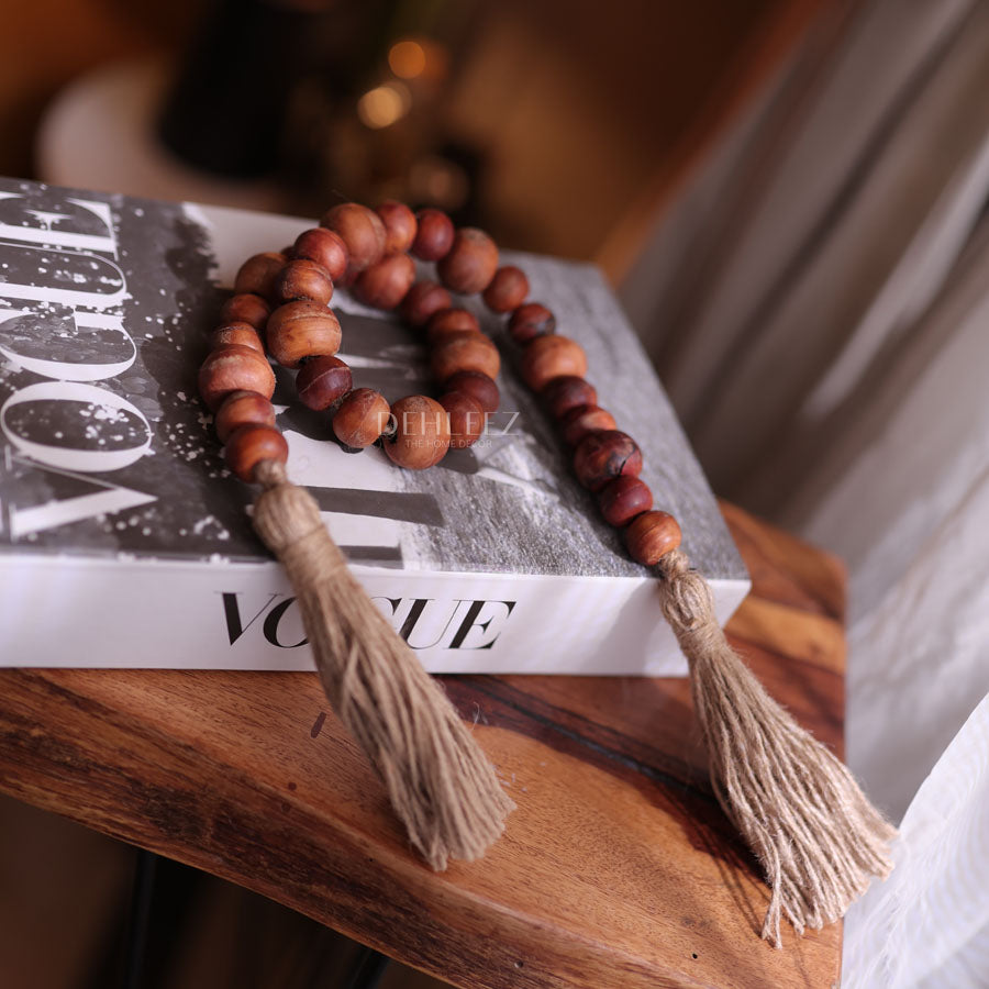 Dark Wooden Beaded String