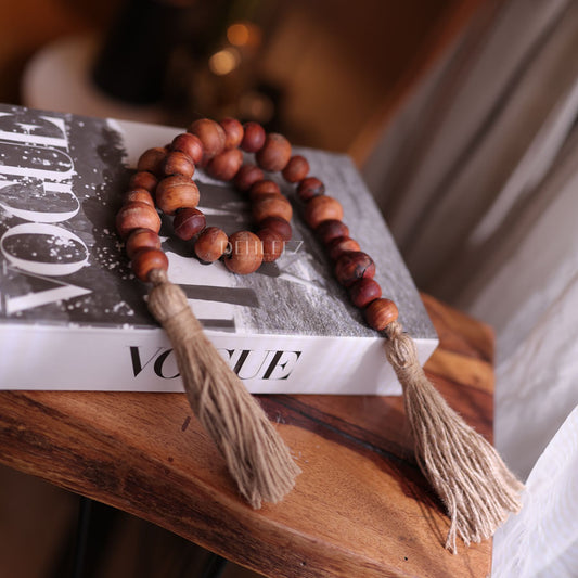 Dark Wooden Beaded String