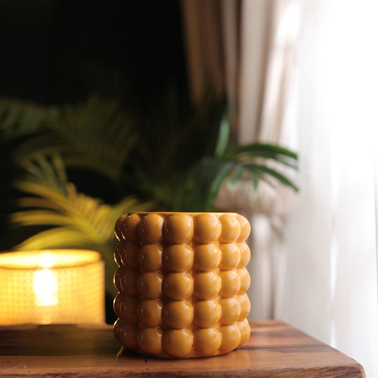 Bubble Ceramic Mustard Vase