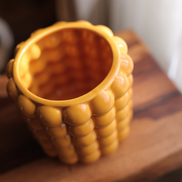 Bubble Ceramic Mustard Vase