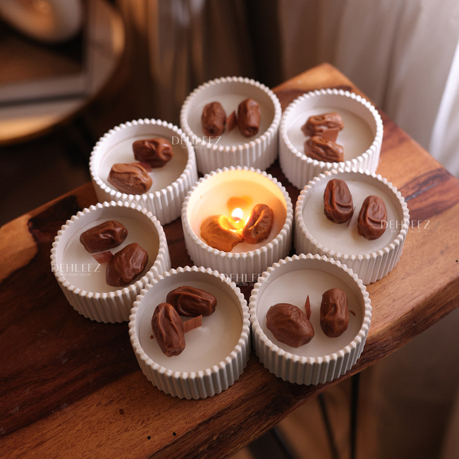 Scented Ribbed Dates Candle - Ramadan Edition