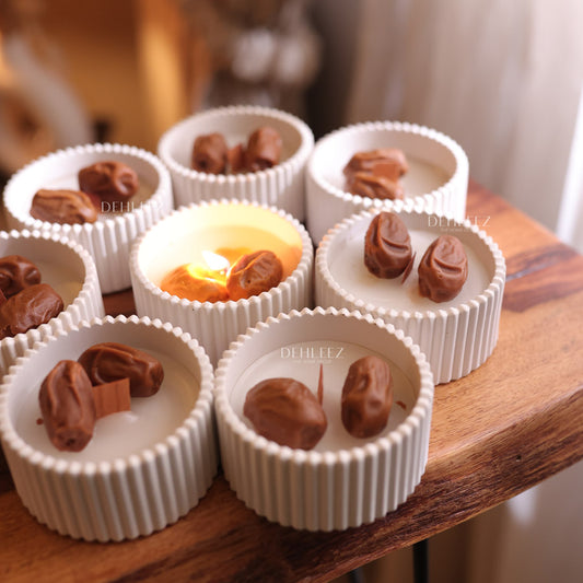 Scented Ribbed Dates Candle - Ramadan Edition