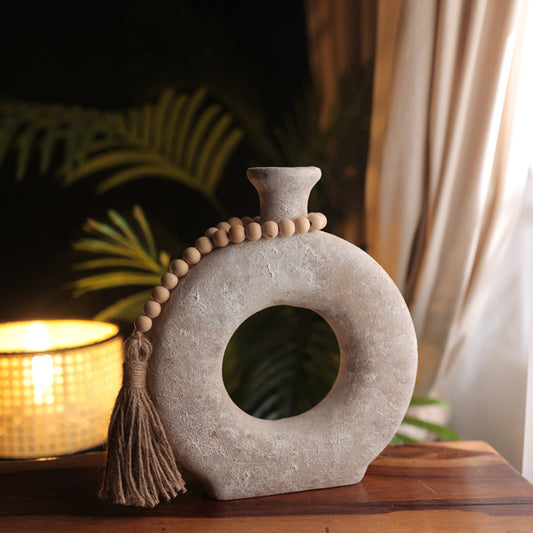 Textured Big Nordic Style Donut Vase