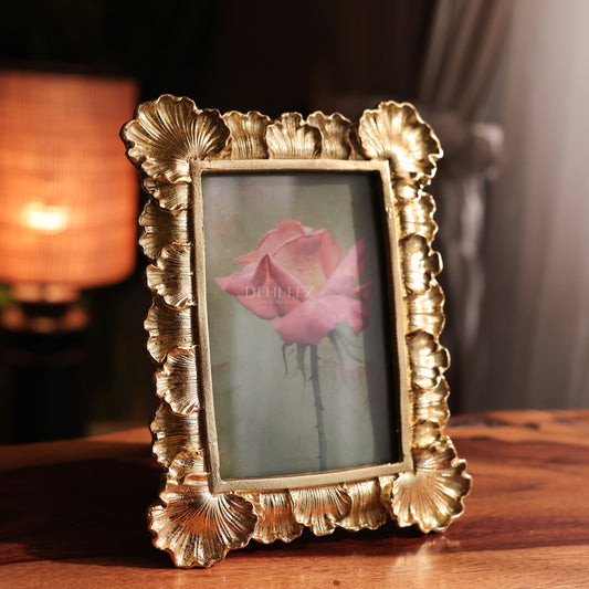 Ornate Golden Floral Photo Frame