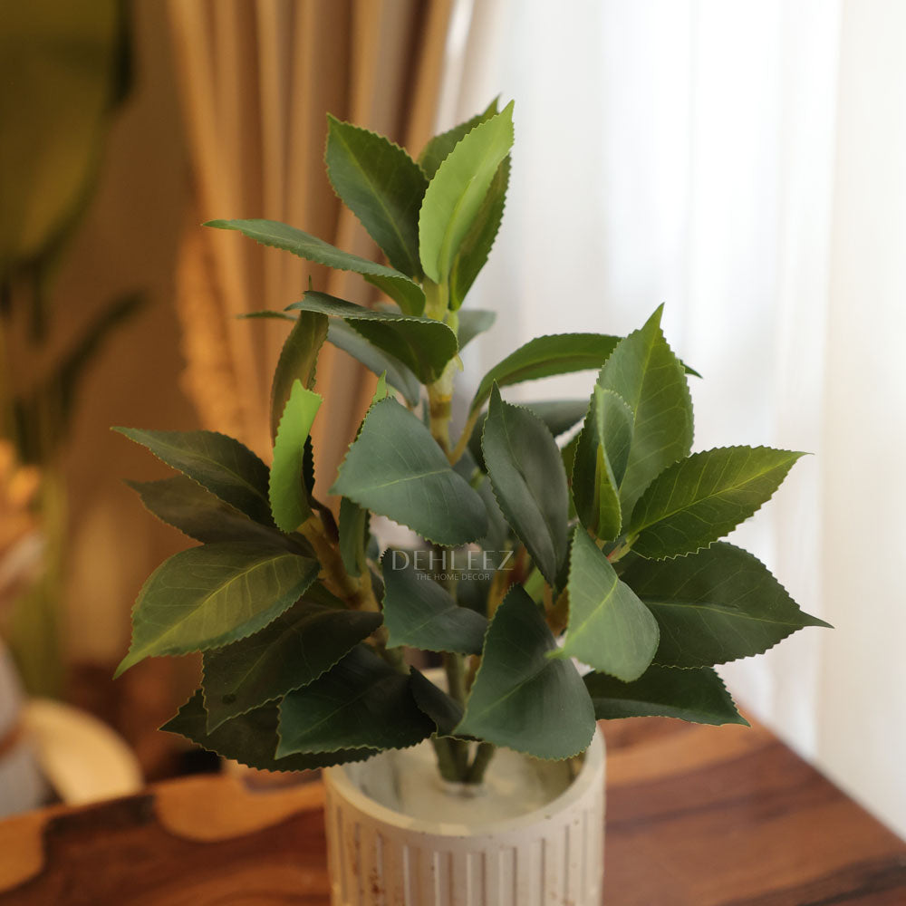 Pot with Lifelike Leaves Plant