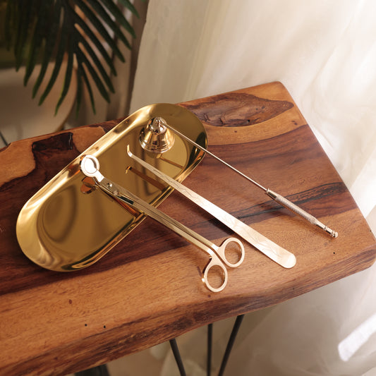 3 Piece Candle Accessory Set with tray