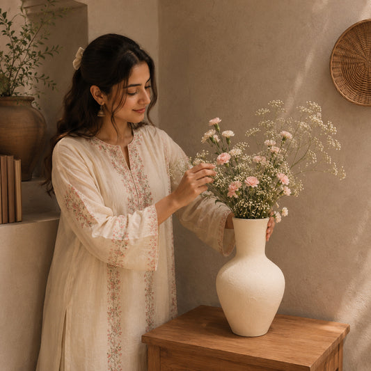 Alba Terracotta Textured Vase